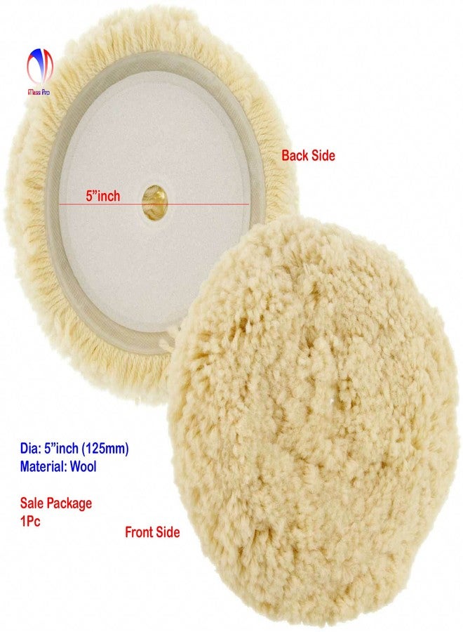 Mass Pro 1Pcs Wool Polishing Polishers Clean Buffing Pad Bonnet for Furniture/Car (5 inch), Beige - Image 2